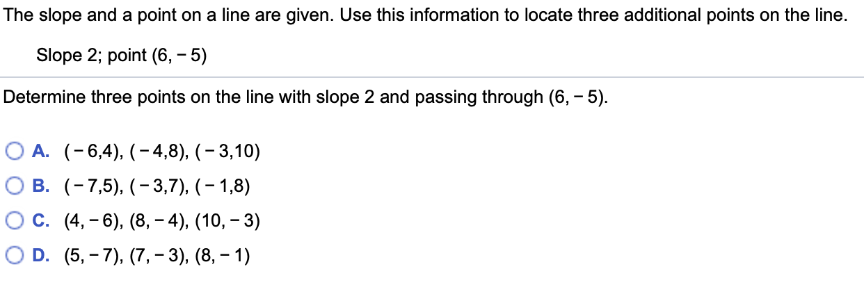 Solved The slope and a point on a line are given. Use this | Chegg.com
