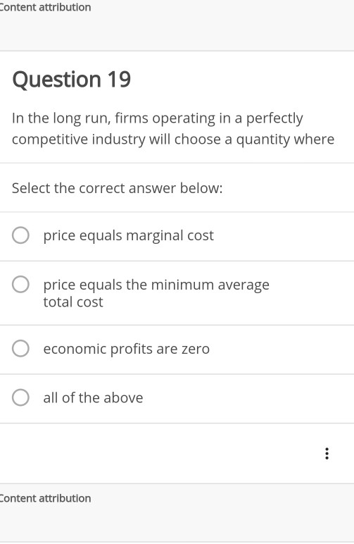 Solved Question 18 Marginal Utility per Dollar Marginal | Chegg.com