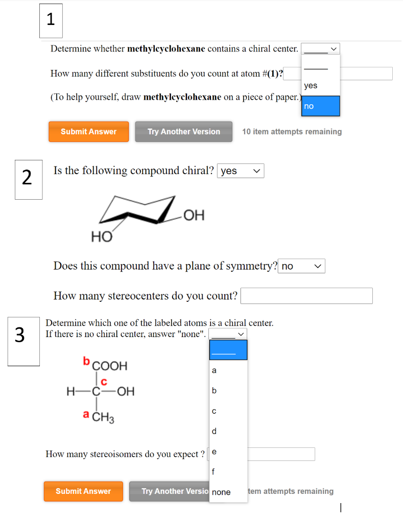 Solved 1 Determine whether methylcyclohexane contains a Chegg com