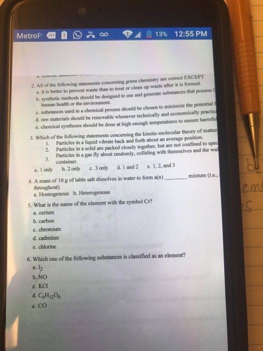 Solved All of the following statements concerning green