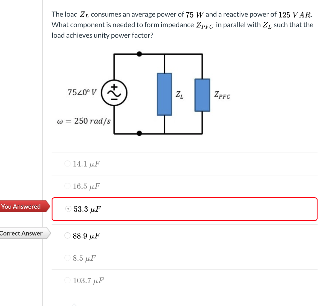 Solved V Ar The Load Zt Consumes An Average Power Of 75 W Chegg Com