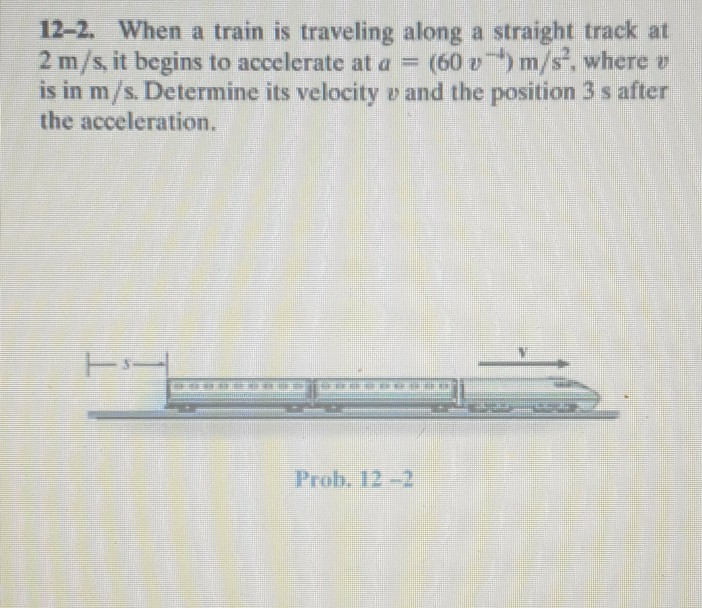 Solved 12–2. When a train is traveling along a straight | Chegg.com