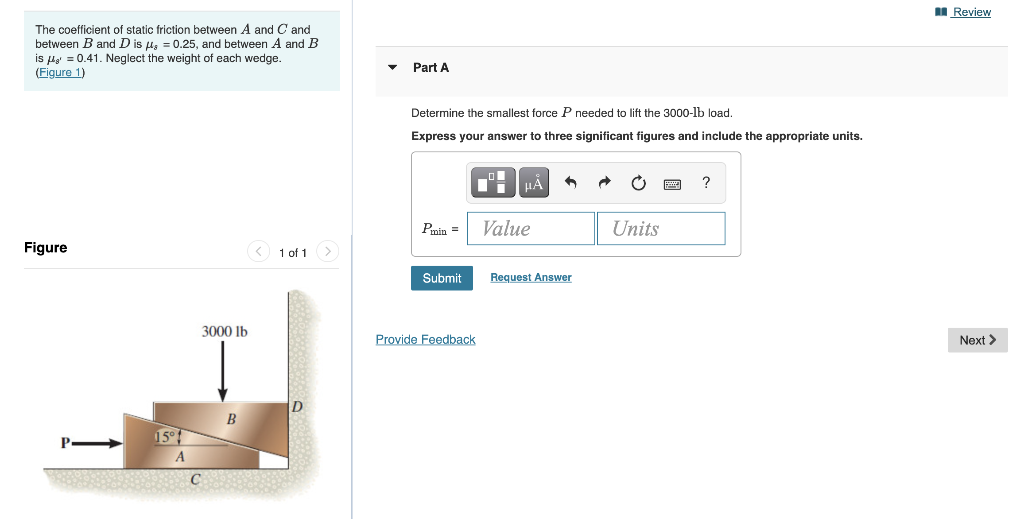 Solved The coefficient of static friction between A and C | Chegg.com