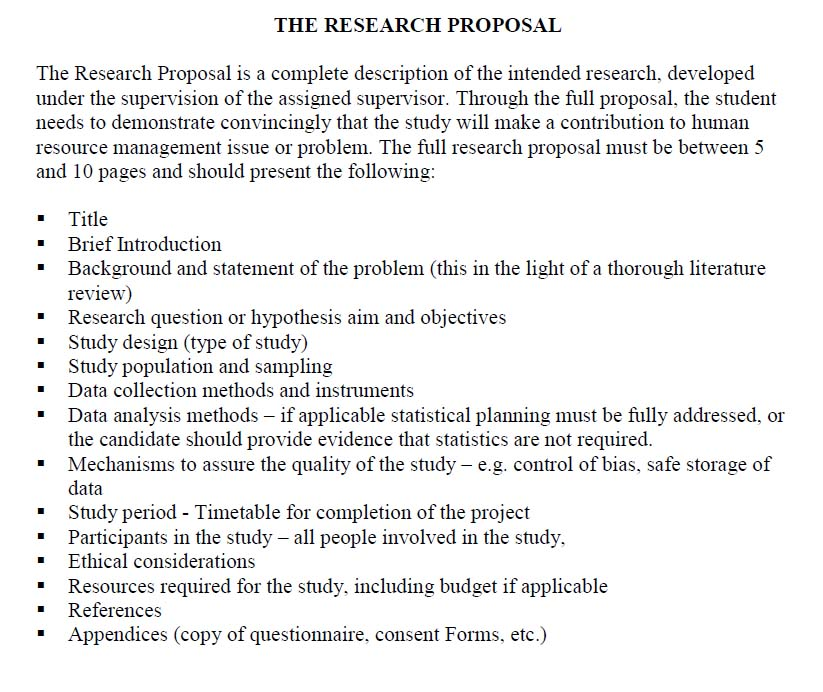 what is a full research proposal