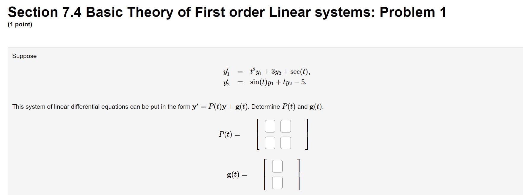 Solved section 7 4 basic theory of first order linear chegg