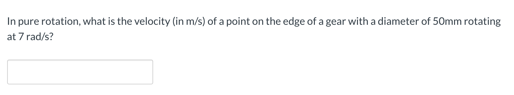 Solved In pure rotation, what is the velocity (in m/s) of a | Chegg.com