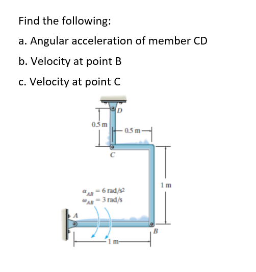 Solved Find the following: a. Angular acceleration of member | Chegg.com