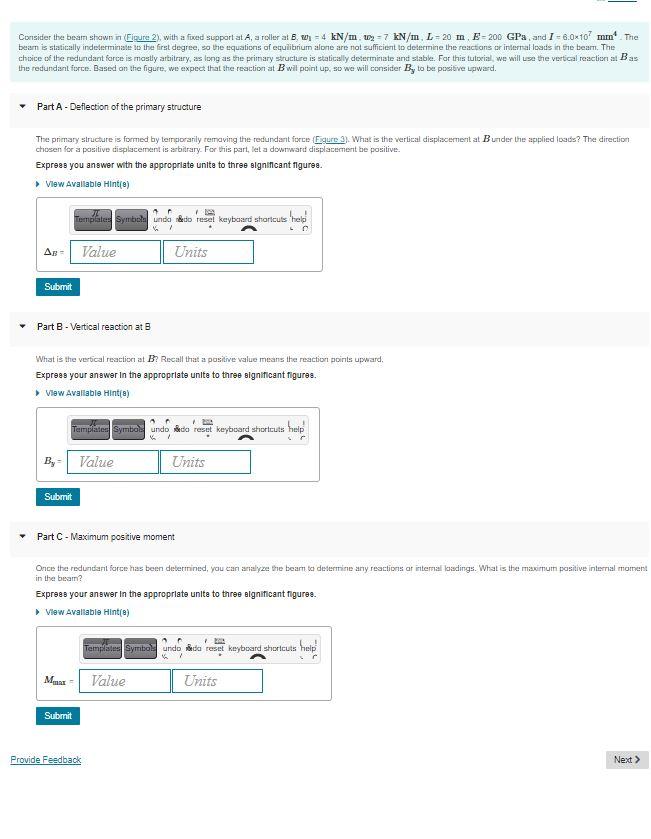Solved Learning Goal: To analyze a beam that is statically | Chegg.com