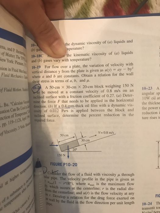 Solved the dynamic viscosity of (a) liquids and the | Chegg.com