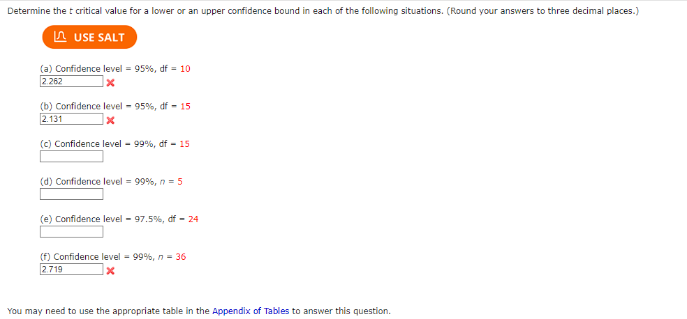 Solved Determine the t critical value for a lower or an | Chegg.com