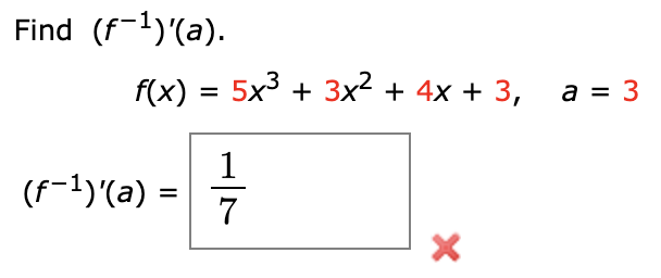 Solved Find F 1 A F X 5x3 3x2 4x 3 A 3