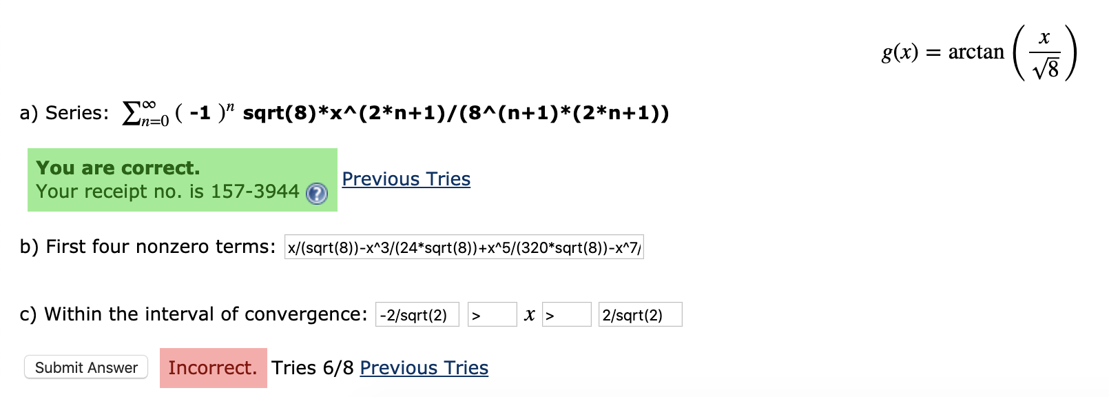 Solved b) Write out the sum of the first four nonzero terms | Chegg.com