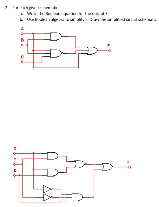 Solved 2. For Each Given Schematic A. Write The Boolean | Chegg.com