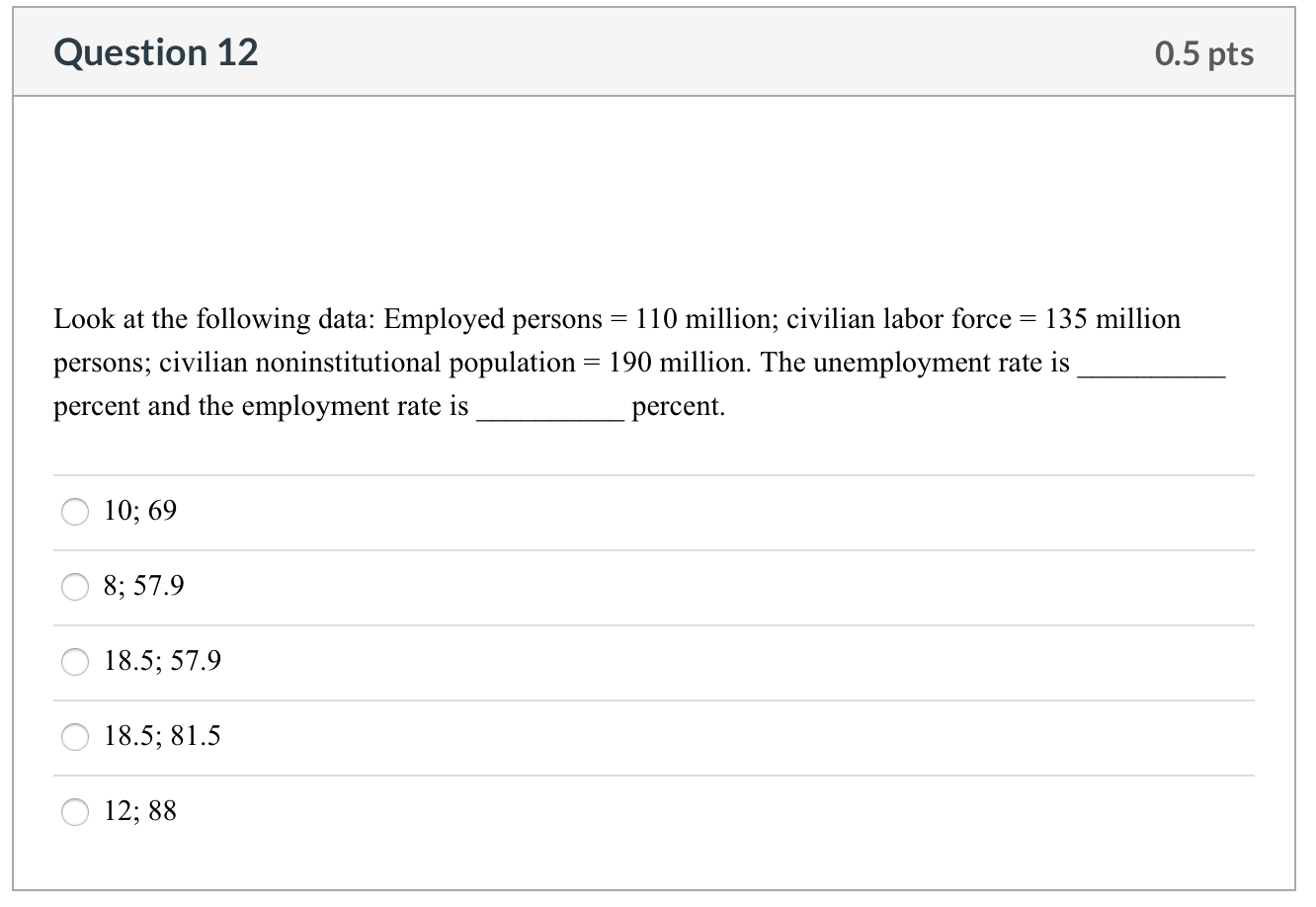 Solved Question 12 0.5 pts Look at the following data: | Chegg.com