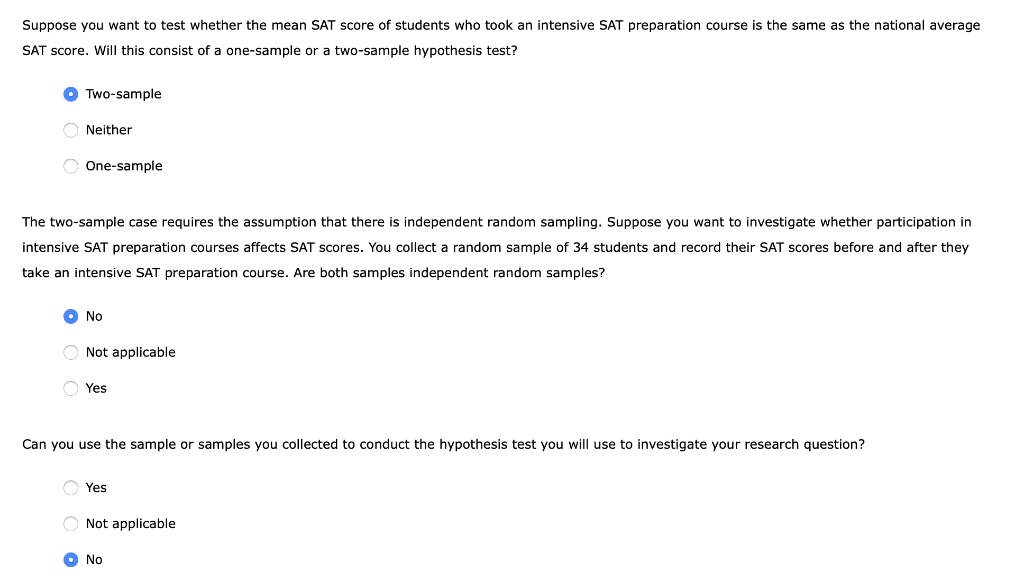 Solved Suppose you want to test whether the mean SAT score | Chegg.com