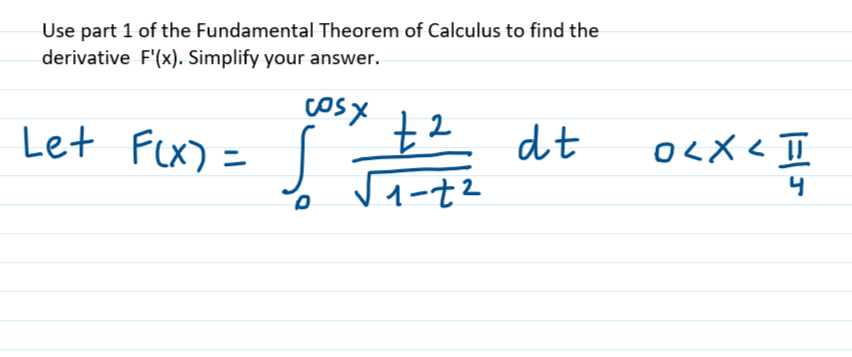 Solved Use part 1 of the Fundamental Theorem of Calculus to | Chegg.com