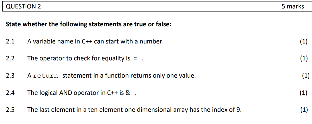 Solved State whether the following statements are true or | Chegg.com