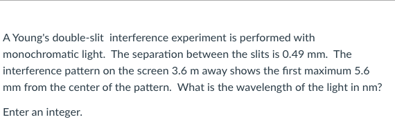 describe young's double slit experiment to demonstrate interference of light