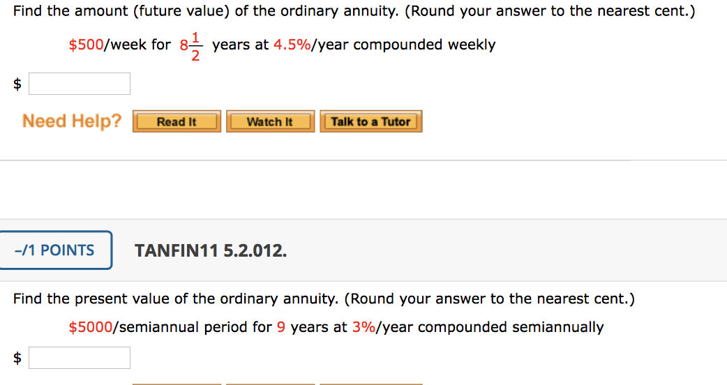 Solved Find The Amount future Value Of The Ordinary Chegg