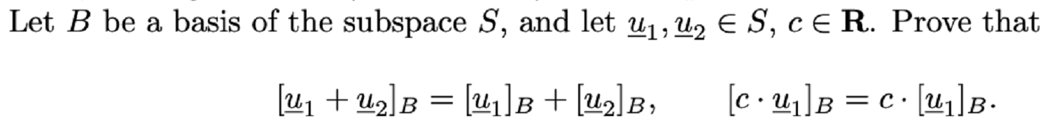 Solved Let B be a basis of the subspace S, and let 1, 2 E S, | Chegg.com