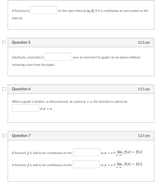 Solved A function is on the open interval (a, b) if it is | Chegg.com