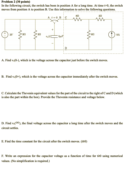 Solved Problem 2 (30 points) In the following circuit, the | Chegg.com