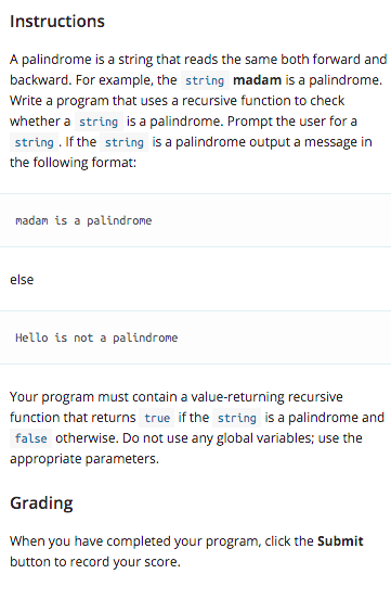 solved-instructions-a-palindrome-is-a-string-that-reads-the-chegg