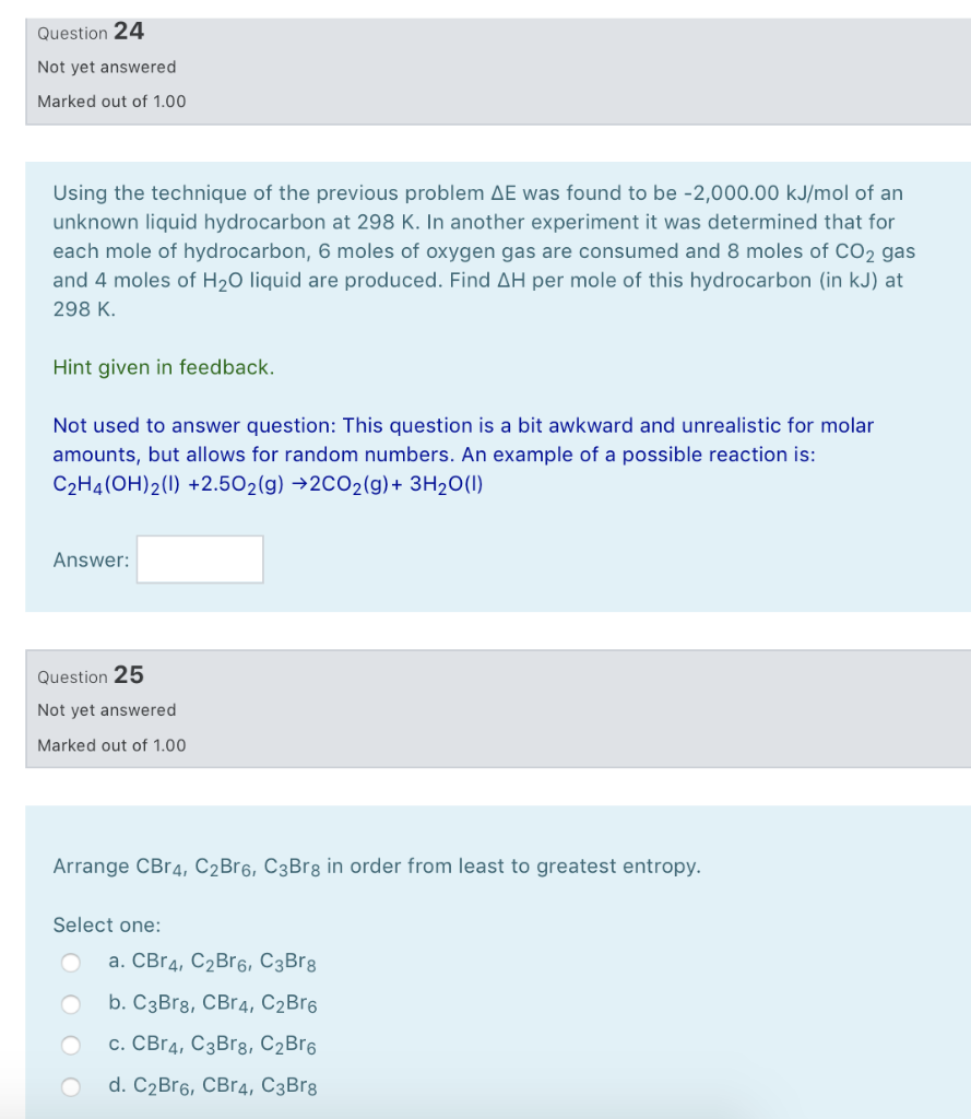 Solved Question 32 Not yet answered Marked out of 1.00 | Chegg.com