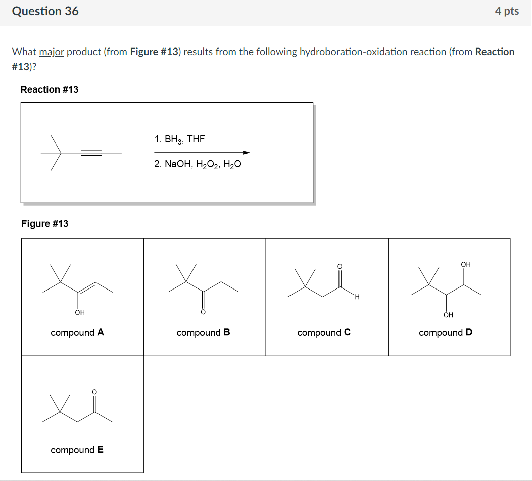 Solved Question 36 4 Pts What Major Product From Figure