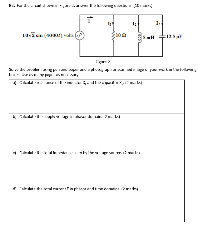 Solved B2. For the circuit shown in Figure 2, answer the | Chegg.com