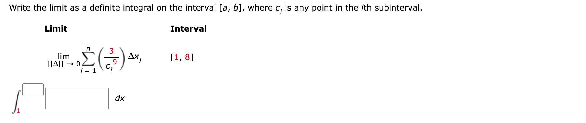 Limit Interval Solved Write the limit as a definite integral on the | Chegg.com