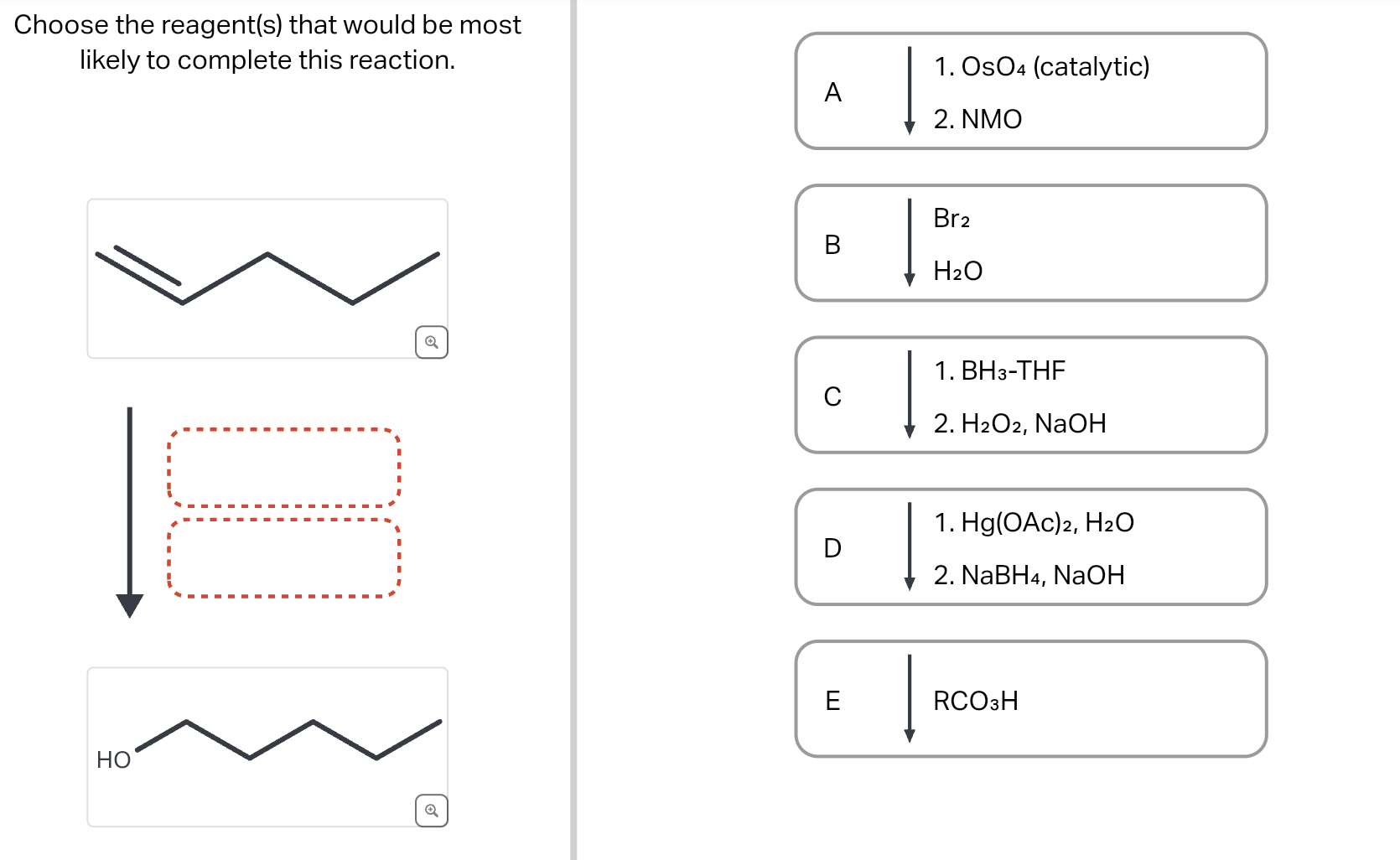 Solved Choose the reagent(s) that would be most likely to | Chegg.com