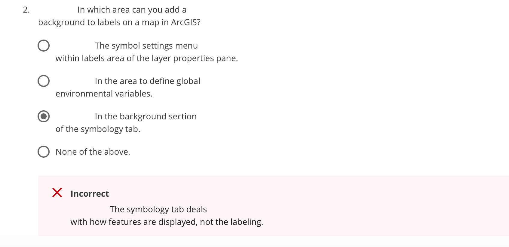 Solved 2. In which area can you add a background to labels | Chegg.com