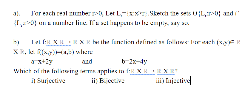 Solved For Each Real Number R 0 Let L X X2r Sketch The Chegg Com