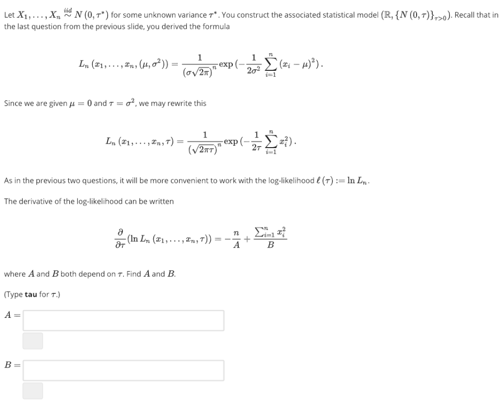 Solved Let X1 N 0 7 For Some Unknown Varian Chegg Com