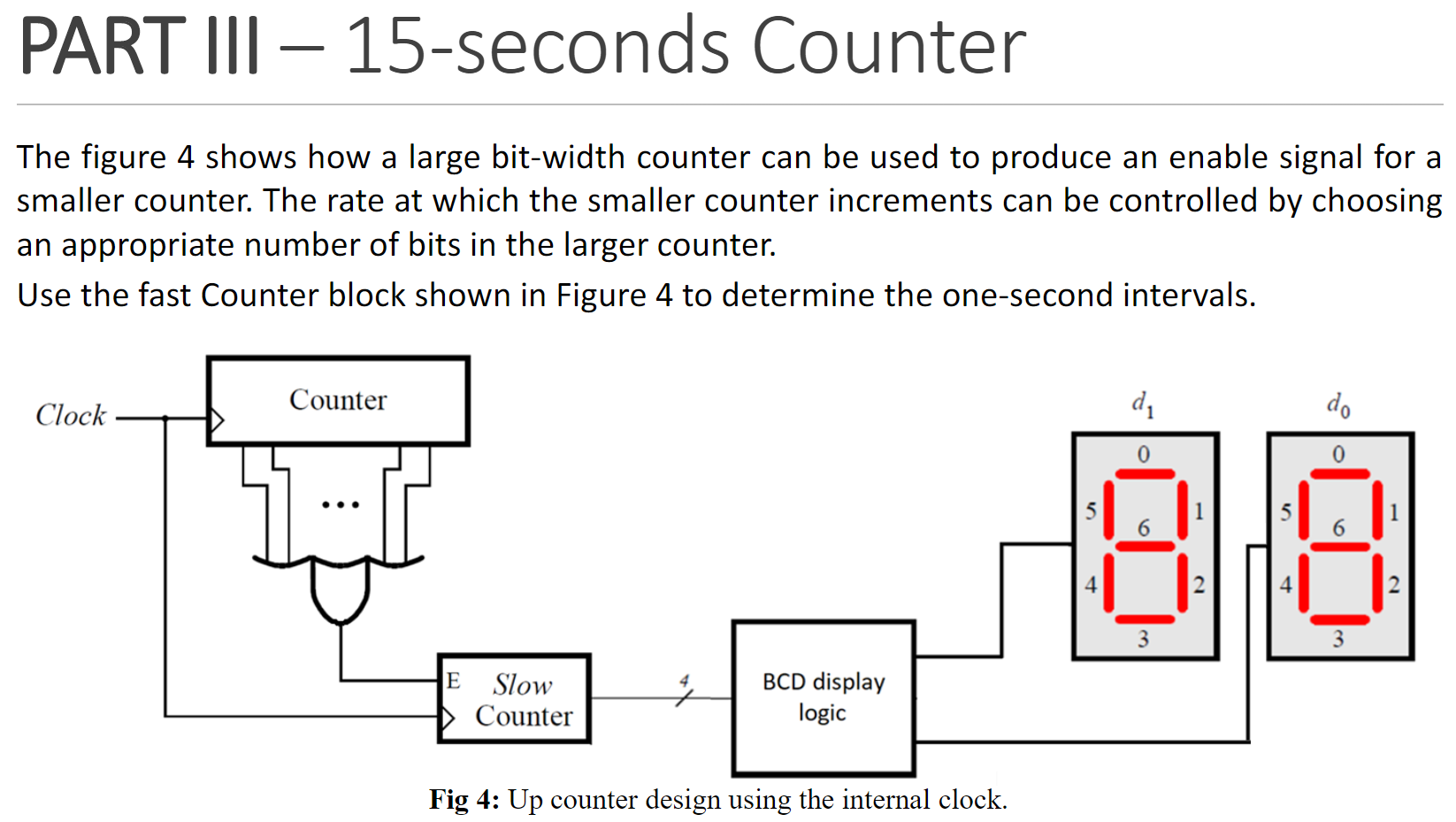 PART III – 15-seconds Counter Design and implement a | Chegg.com
