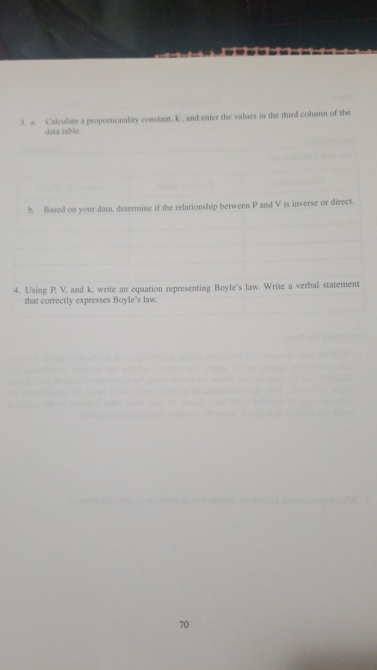 Name Lab Instructor Report Sheet Gas Laws Experiments