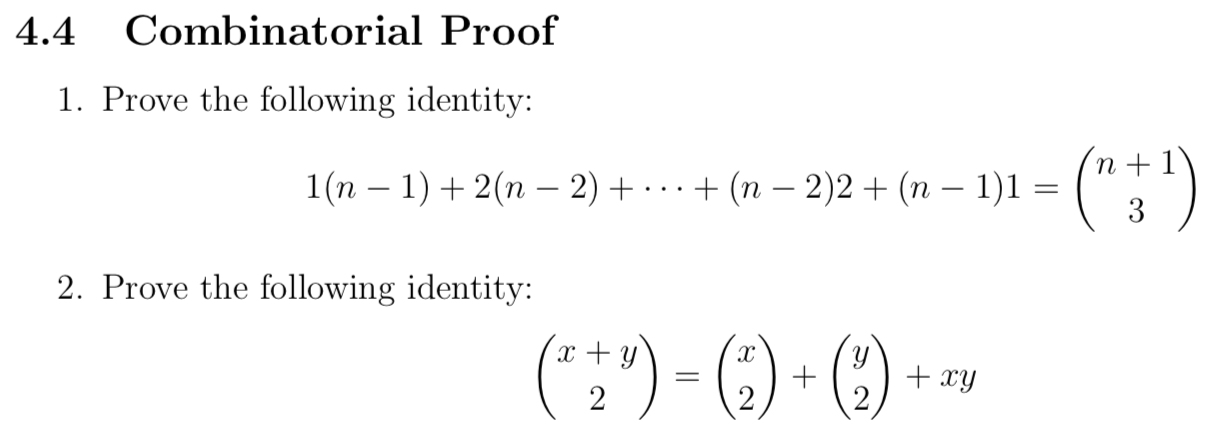 Solved Combinatorial Proof 4 4 1 Prove The Following Chegg Solved Combinatorial Proof 4 4 1 Prove The Following Chegg