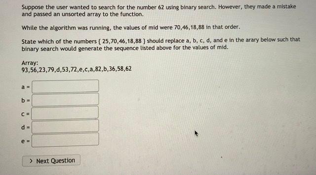Solved Discrete structure binary search in an | Chegg.com
