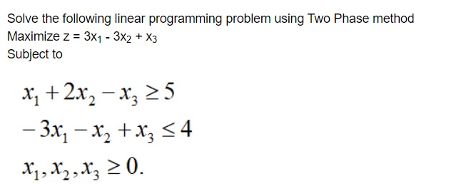 Solved Solve the following linear programming problem using | Chegg.com