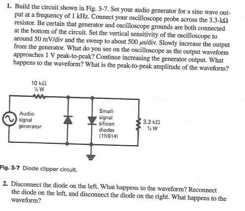 Solved 1. Build the circuit shown in Fig. 3-7. Set your | Chegg.com