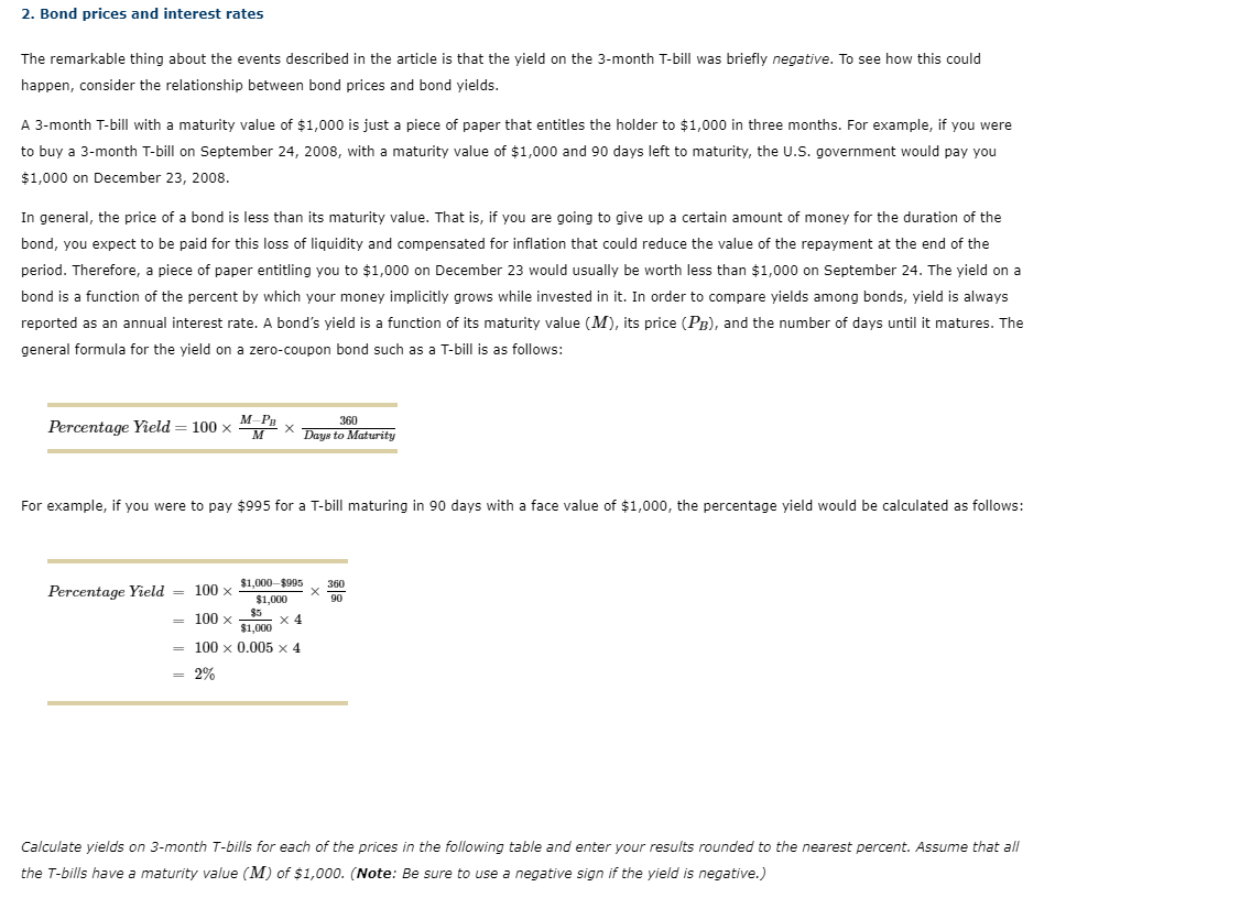 Solved 2. Bond prices and interest rates The remarkable