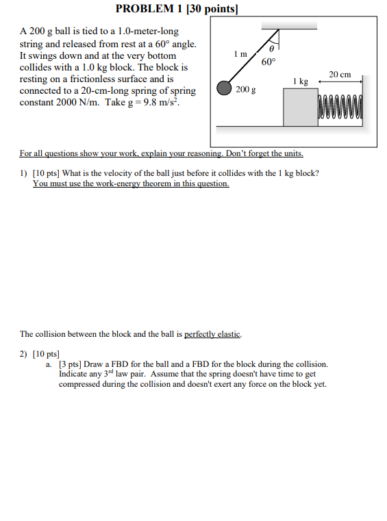 Solved A 200 g ball is tied to a 1.0-meter-long string and | Chegg.com