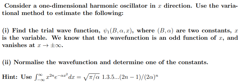 Solved Consider a one-dimensional harmonic oscillator in x | Chegg.com