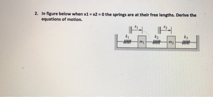 Solved 2. In figure below when x1-x2-0 the springs are at | Chegg.com