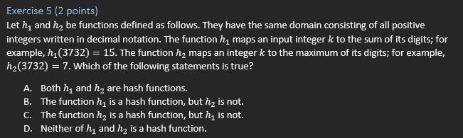 Solved Let h1 and h2 be functions defined as follows. The | Chegg.com