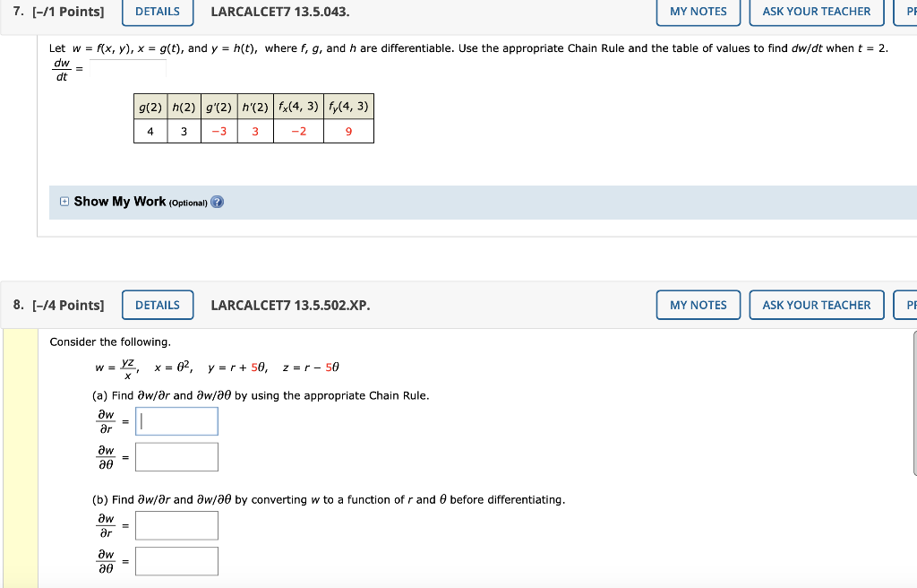 Solved 7 1 Points Details Larcalcet7 13 5 043 My No Chegg Com