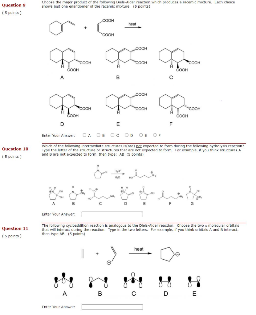 Solved Question 9 (5 points) Choose the major product of the | Chegg.com