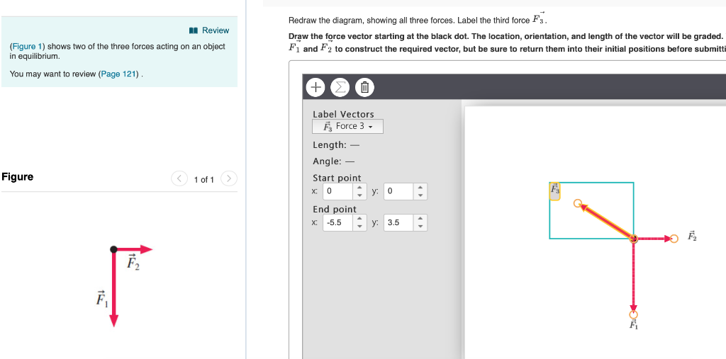 Solved Redraw the diagram, showing all three forces. Label | Chegg.com