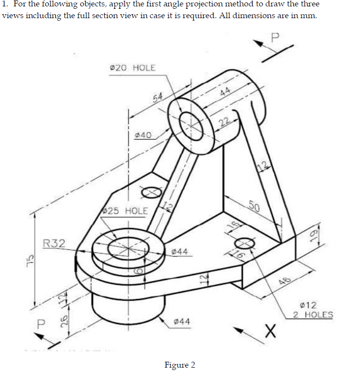 Solved 1. For the following objects, apply the first angle | Chegg.com